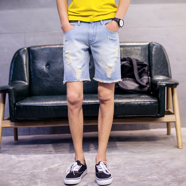 Летни мъжки тънки дънкови  къси панталони - 7 модела 