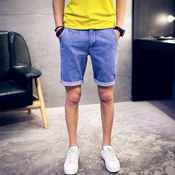 Летни мъжки тънки дънкови  къси панталони - 7 модела 
