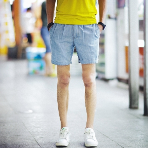 Летни мъжки тънки дънкови  къси панталони - 7 модела 