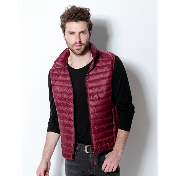 Мъжки тънки елеци - 6 цвята - с покритие от полиестър и пълнеж памук