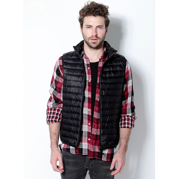 Мъжки тънки елеци - 6 цвята - с покритие от полиестър и пълнеж памук