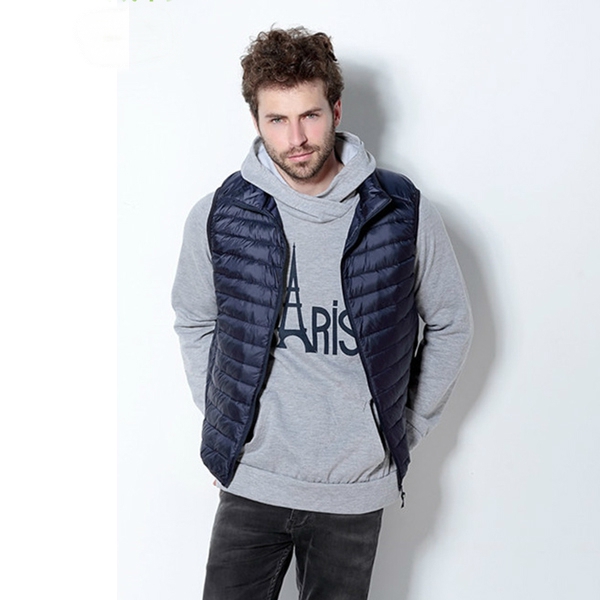 Мъжки тънки елеци - 6 цвята - с покритие от полиестър и пълнеж памук