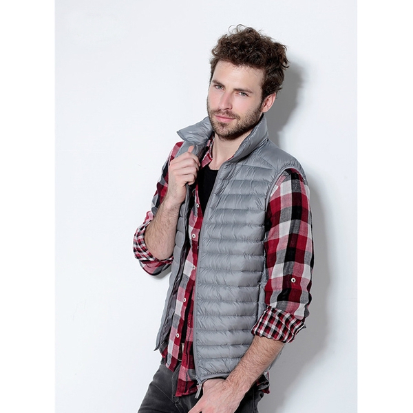 Мъжки тънки елеци - 6 цвята - с покритие от полиестър и пълнеж памук