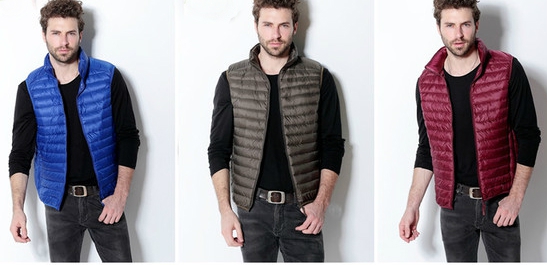 Мъжки тънки елеци - 6 цвята - с покритие от полиестър и пълнеж памук