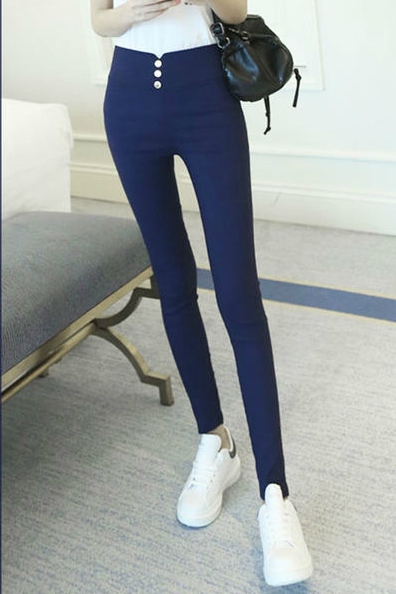 Дамски панталони с висока талия -7 цвята.