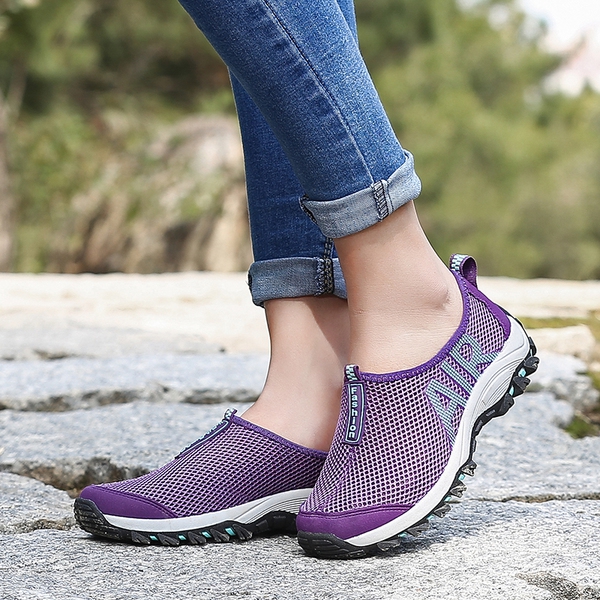 Дамски и мъжки обувки за бягане - мрежести в няколко цвята и с дишаща функция - пролет, лято и есен