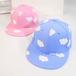 Дамски шапки с облачета в розов и син цвят 