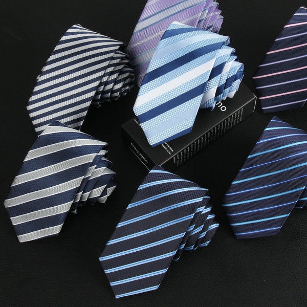 Мъжки вратовръзки с тънки ивици и плътни цветове - 18 модела 