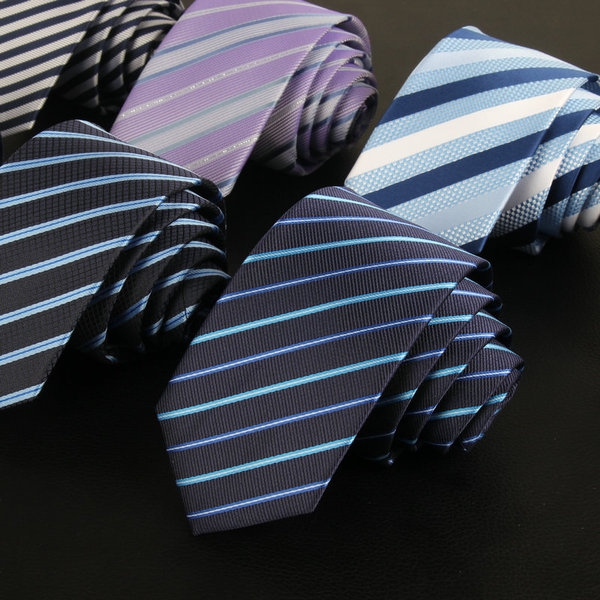 Мъжки вратовръзки с тънки ивици и плътни цветове - 18 модела 