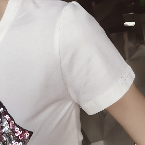 Дамска диамантена блуза с пайети - в бял цвят