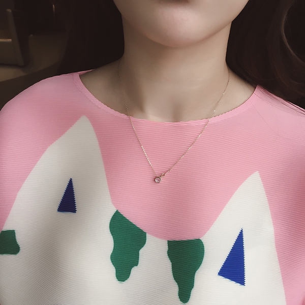 Κοντή μπλούζα ΑΚΤΗ - ροζ και μαύρο