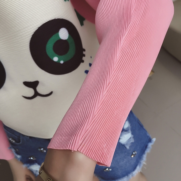 Κοντή μπλούζα ΑΚΤΗ - ροζ και μαύρο