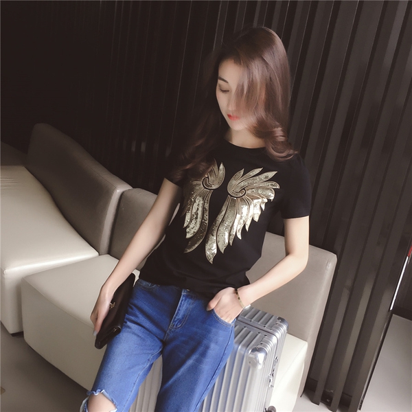 Μπλούζες με εκτύπωση - WINGS σε μαύρο και άσπρο