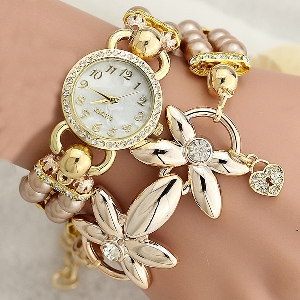 Γυναικείο ρολόι βραχιόλι με μαργαριτάρια