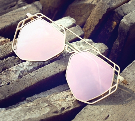 Ηλιακή πολυγωνικό γυαλιά: 4 χρώματα