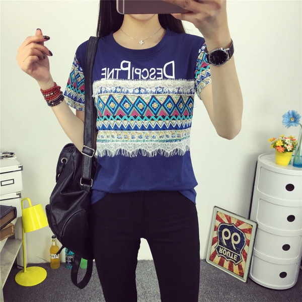 κομψό βαμβακερό T-shirt Γυναικών