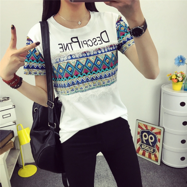 κομψό βαμβακερό T-shirt Γυναικών