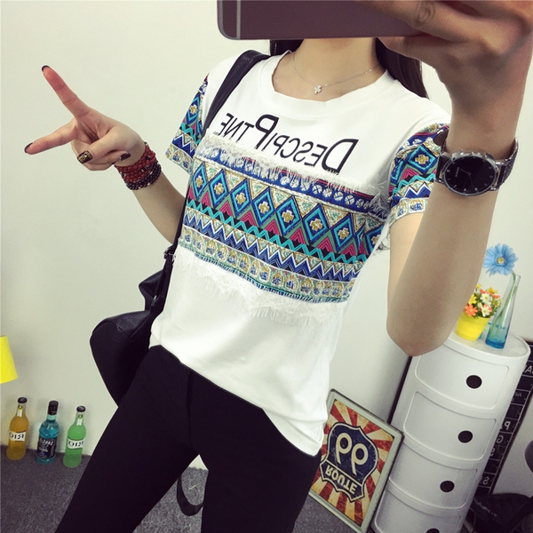 κομψό βαμβακερό T-shirt Γυναικών