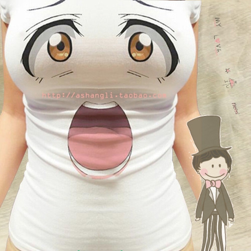 Κυρίες 3D μπλούζα σε λευκό χρώμα