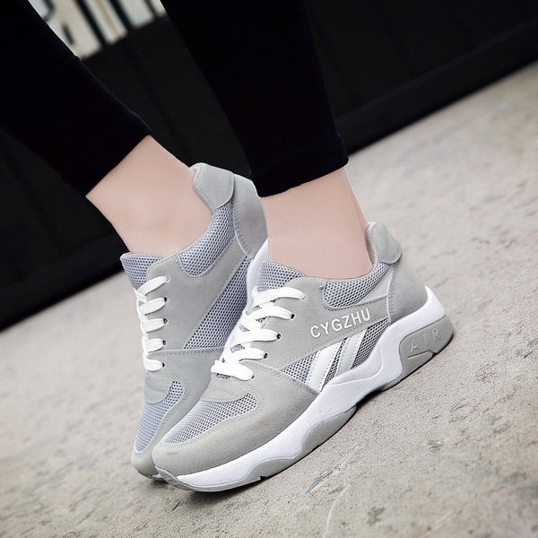Дамски пролетно-летни и есенни обувки за тичане, бягане и лек спорт - модели в сив, бял и черен цвят