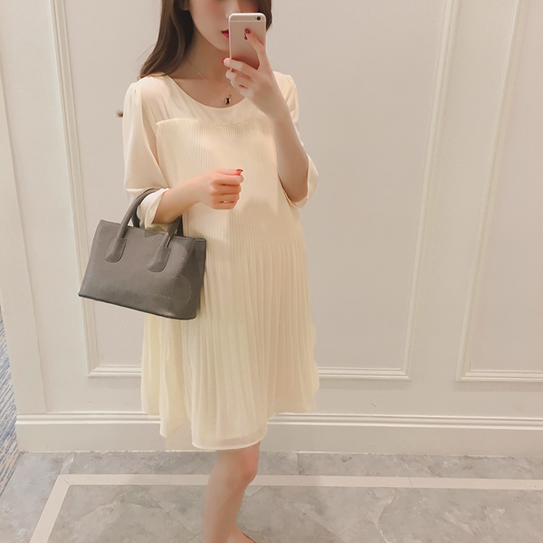 Пролетна рокля от  шифон за бременни жени-четири цвята