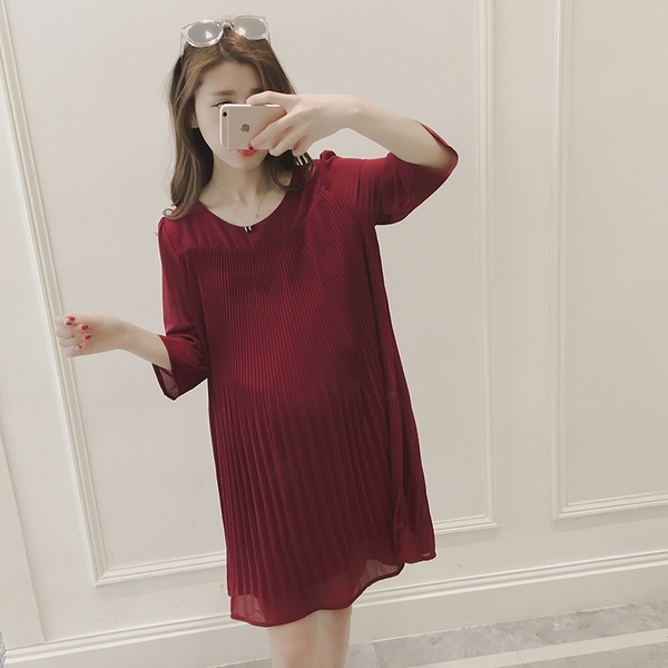 Пролетна рокля от  шифон за бременни жени-четири цвята