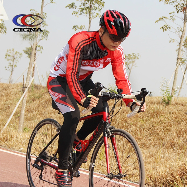 Мъжки спортен комплект  от две части с дълъг ръкав  за колоездене - 5 модела