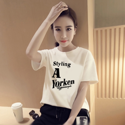 λευκό T-shirt Γυναίκες με κοντά μανίκια