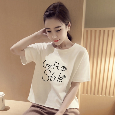 λευκό T-shirt Γυναίκες με κοντά μανίκια