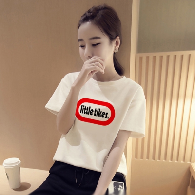 λευκό T-shirt Γυναίκες με κοντά μανίκια