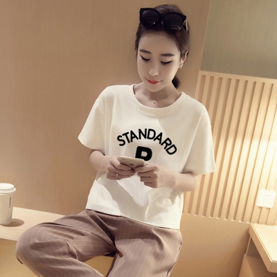 λευκό T-shirt Γυναίκες με κοντά μανίκια