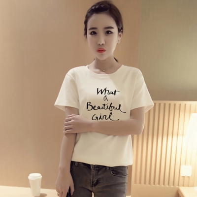 λευκό T-shirt Γυναίκες με κοντά μανίκια