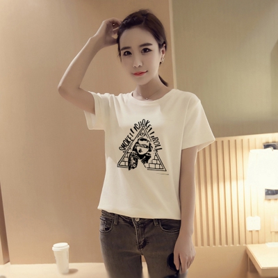 λευκό T-shirt Γυναίκες με κοντά μανίκια