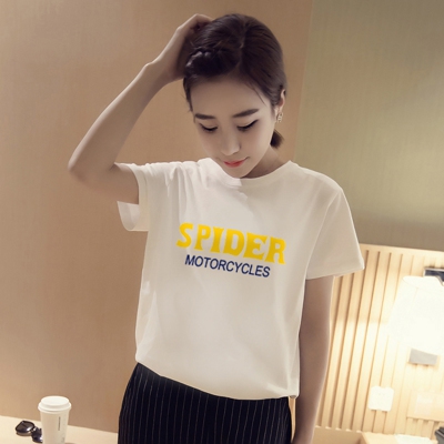 λευκό T-shirt Γυναίκες με κοντά μανίκια