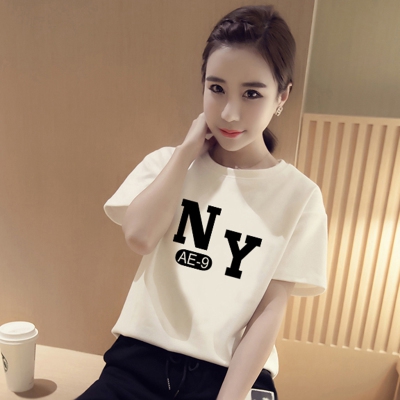 λευκό T-shirt Γυναίκες με κοντά μανίκια