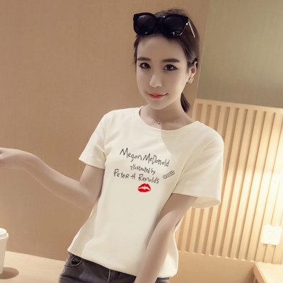 λευκό T-shirt Γυναίκες με κοντά μανίκια