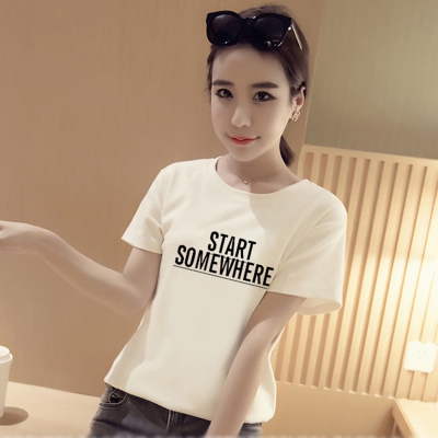 λευκό T-shirt Γυναίκες με κοντά μανίκια