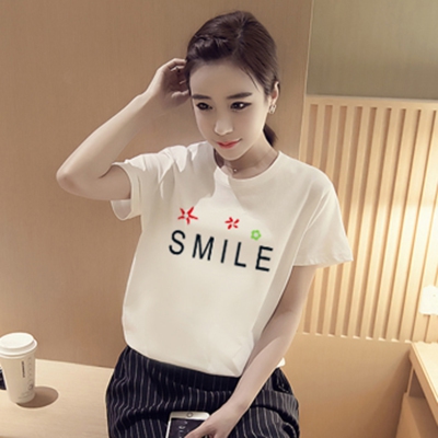 λευκό T-shirt Γυναίκες με κοντά μανίκια