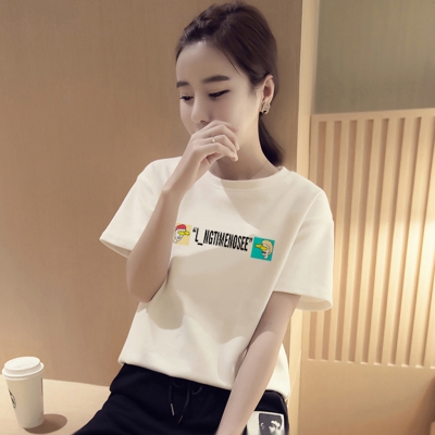 λευκό T-shirt Γυναίκες με κοντά μανίκια