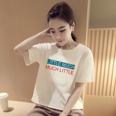 λευκό T-shirt Γυναίκες με κοντά μανίκια