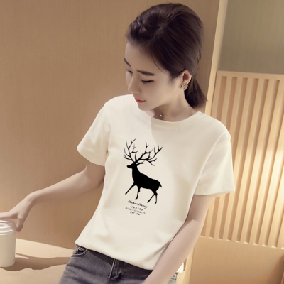 λευκό T-shirt Γυναίκες με κοντά μανίκια