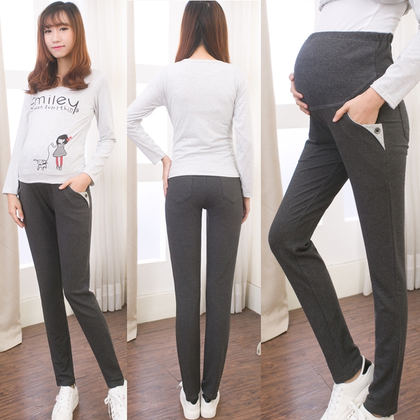 Ежедневни памучни панталони за бременни пет цвята.