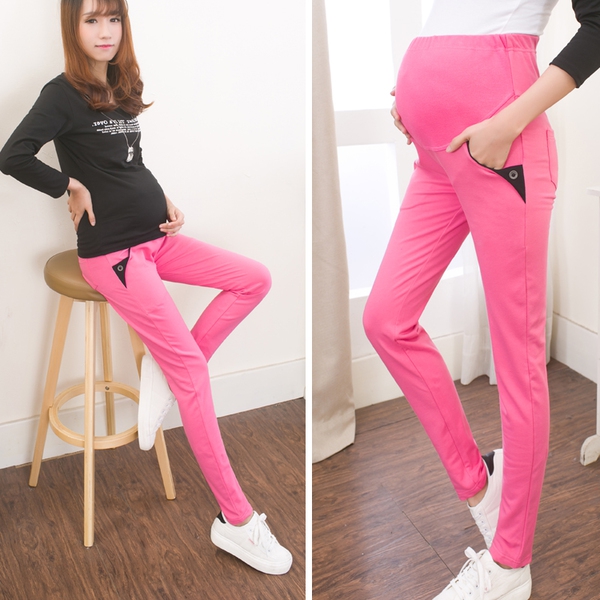 Ежедневни памучни панталони за бременни пет цвята.