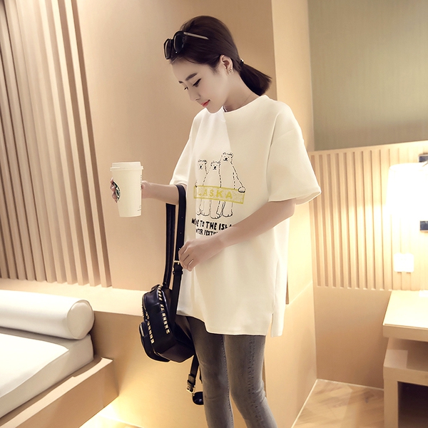 Летни памучни тениски за бременни в четири цвята.