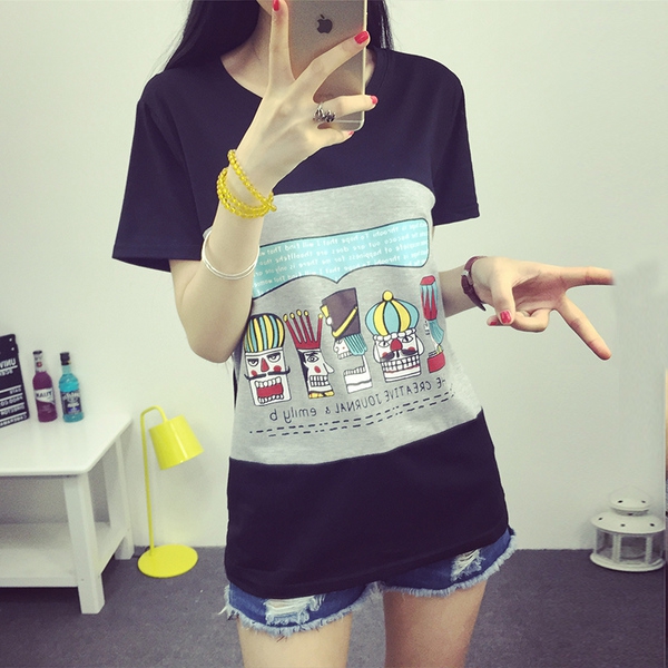 Λεπτό καλοκαίρι T-shirt για νεαρές κυρίες σε διάφορα χρώματα