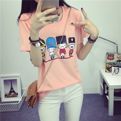 Λεπτό καλοκαίρι T-shirt για νεαρές κυρίες σε διάφορα χρώματα