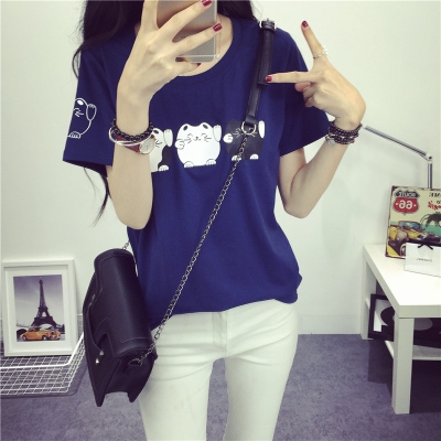 Λεπτό καλοκαίρι T-shirt για νεαρές κυρίες σε διάφορα χρώματα