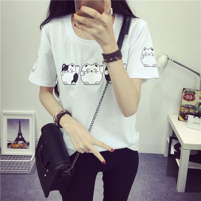 Λεπτό καλοκαίρι T-shirt για νεαρές κυρίες σε διάφορα χρώματα