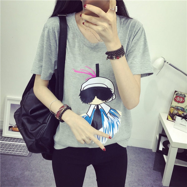 Λεπτό καλοκαίρι T-shirt για νεαρές κυρίες σε διάφορα χρώματα