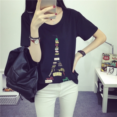 Λεπτό καλοκαίρι T-shirt για νεαρές κυρίες σε διάφορα χρώματα